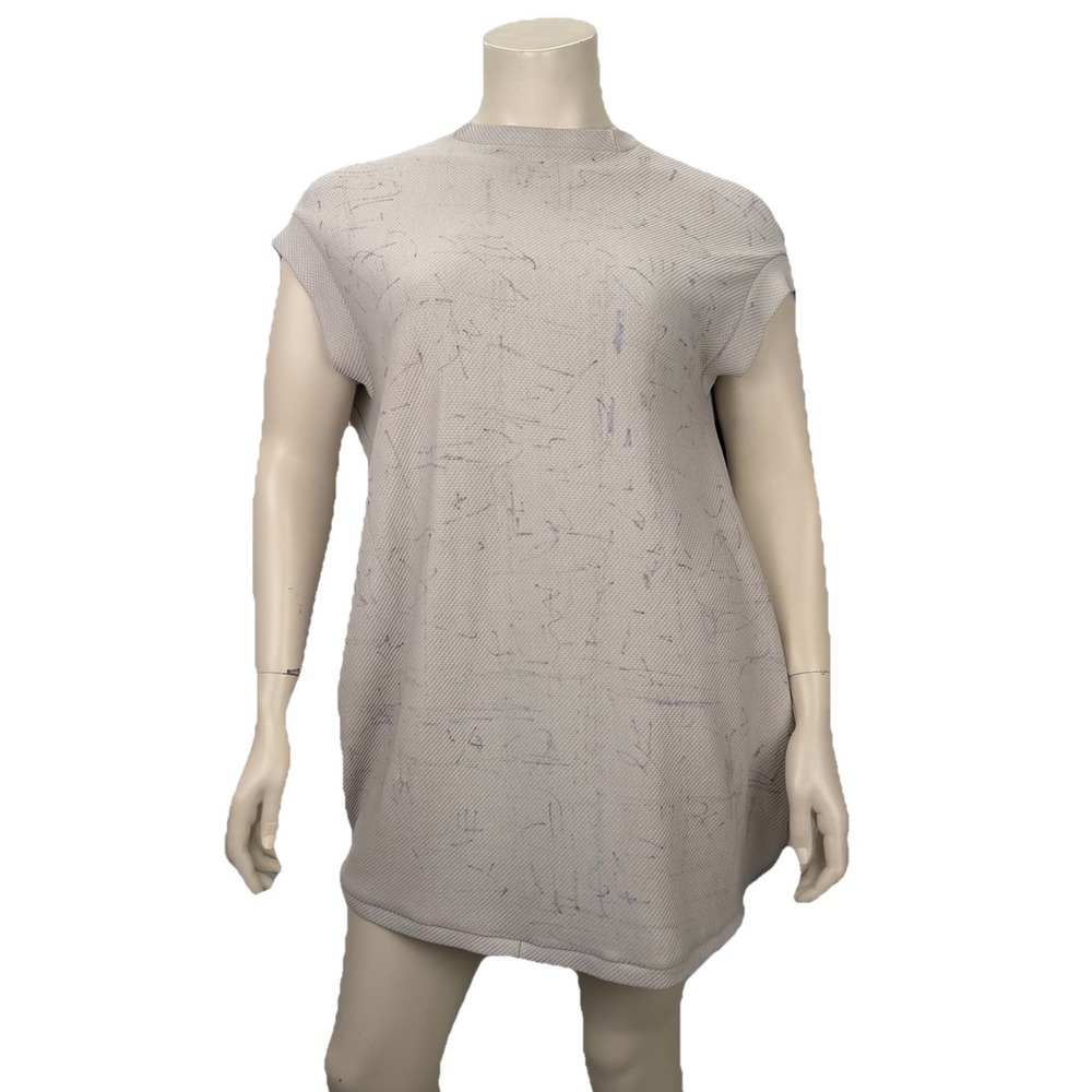 Simple‎ Clothing Tunic Dress Off-White Scribble Graphic Art To Wear Size XL